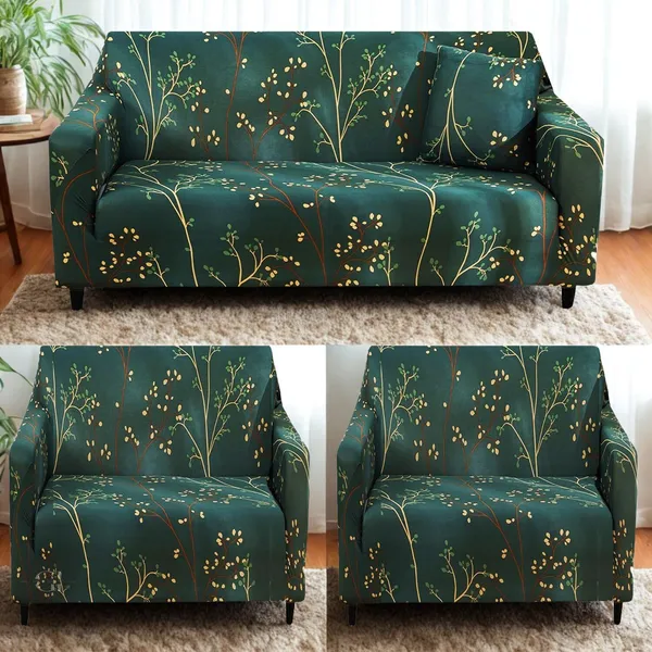Gifts_Island_Polyester_3+1+1_Seater_Sofa_Floral_Cover_(Pack_Of_3_Green_Stem)