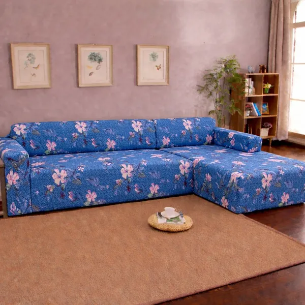 Gifts_Island_Polyester_3+3_Seater_L-Shape_Sofa_Floral_Cover_(Pack_Of_2_Blue_Lotus)