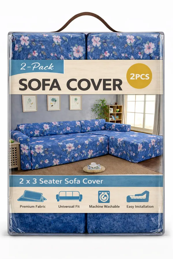 Gifts_Island_Polyester_3+3_Seater_L-Shape_Sofa_Floral_Cover_(Pack_Of_2_Blue_Lotus)