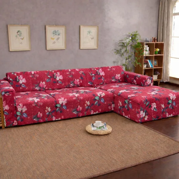 Gifts_Island_Polyester_3+3_Seater_L-Shape_Sofa_Floral_Cover_(Pack_Of_2_Maroon_Lotus)