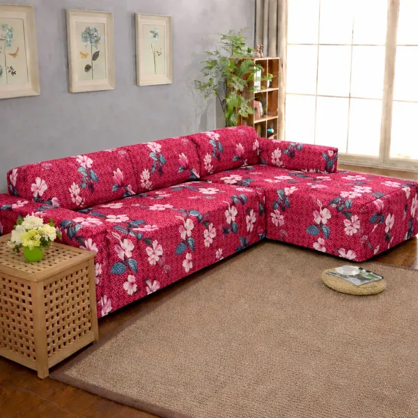 Gifts_Island_Polyester_3+3_Seater_L-Shape_Sofa_Floral_Cover_(Pack_Of_2_Maroon_Lotus)