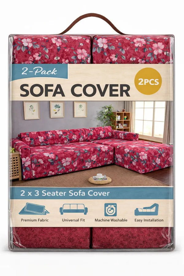 Gifts_Island_Polyester_3+3_Seater_L-Shape_Sofa_Floral_Cover_(Pack_Of_2_Maroon_Lotus)
