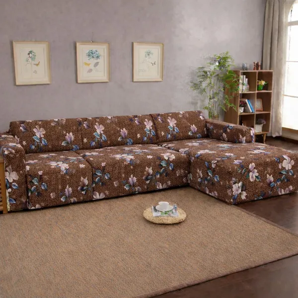 Gifts_Island_Polyester_3+3_Seater_L-Shape_Sofa_Floral_Cover_(Pack_Of_2_Brown_Lotus)