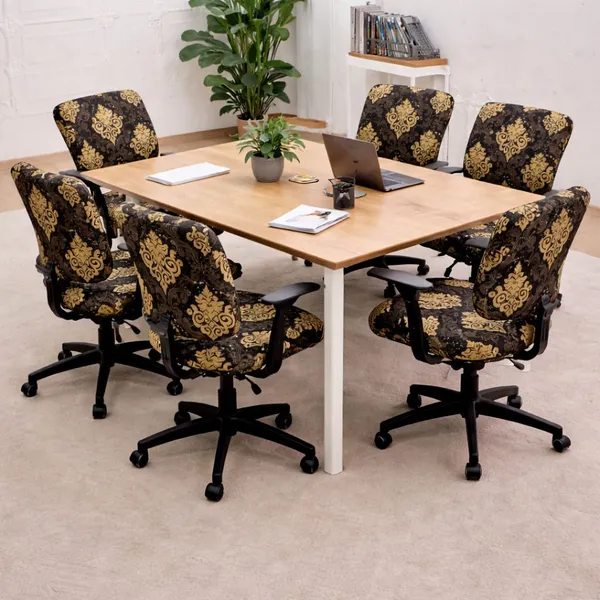 Gifts_Island_Polyester_6_Seater_Chair_Abstract_Cover_(Pack_Of_6_Brown_Damask)
