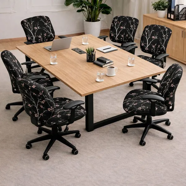 Gifts_Island_Polyester_6_Seater_Chair_Floral_Cover_(Pack_Of_6_Black_Stem)