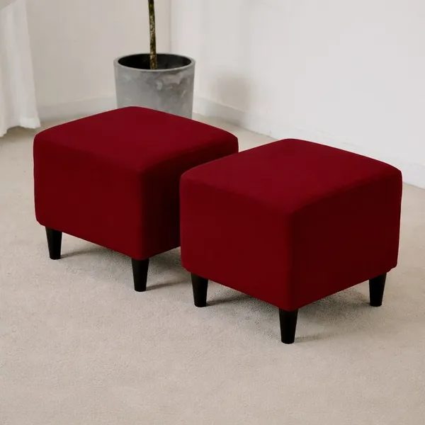 Gifts_Island_Polyester_1_Seater_Chair_Plain_Cover_(Pack_Of_2_Maroon_Plain_Stretchable_Ottoman_Cover_For_Square_Footrest,Puffy)