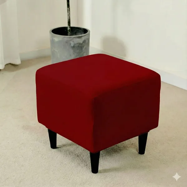 Gifts_Island_Polyester_1_Seater_Chair_Plain_Cover_(Pack_Of_2_Maroon_Plain_Stretchable_Ottoman_Cover_For_Square_Footrest,Puffy)