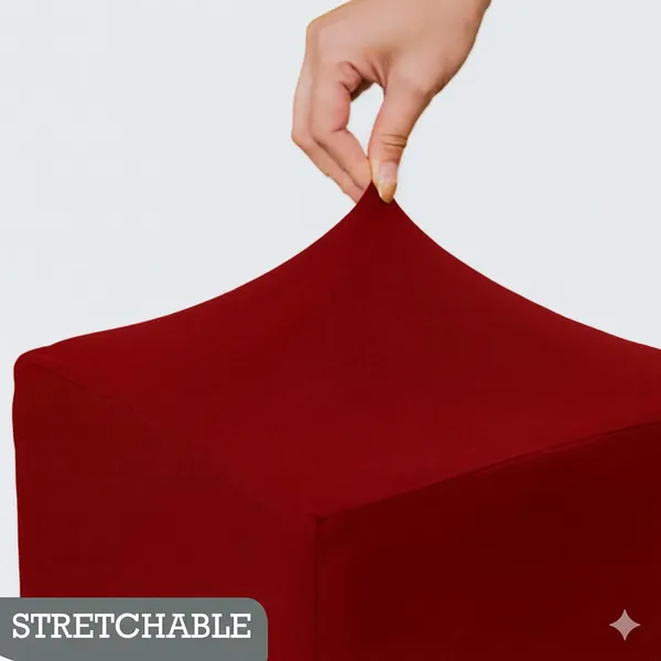 Gifts_Island_Polyester_1_Seater_Chair_Plain_Cover_(Pack_Of_2_Maroon_Plain_Stretchable_Ottoman_Cover_For_Square_Footrest,Puffy)