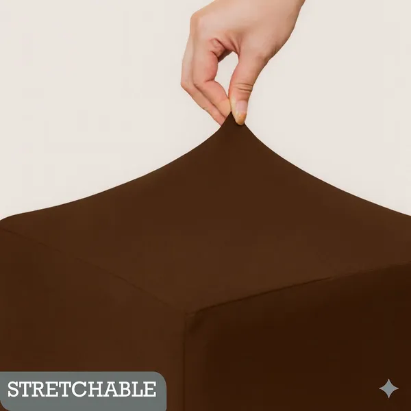 Gifts_Island_Polyester_1_Seater_Chair_Plain_Cover_(Pack_Of_2_Brown_Plain_Stretchable_Ottoman_Cover_For_Square_Footrest,Puffy)