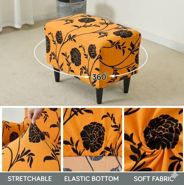 Gifts_Island_Polyester_1_Seater_Chair_Floral_Cover_(Pack_Of_2_Gold_Black_Floral_Stretchable_Ottoman_Cover_For_Square_Footrest,Puffy)