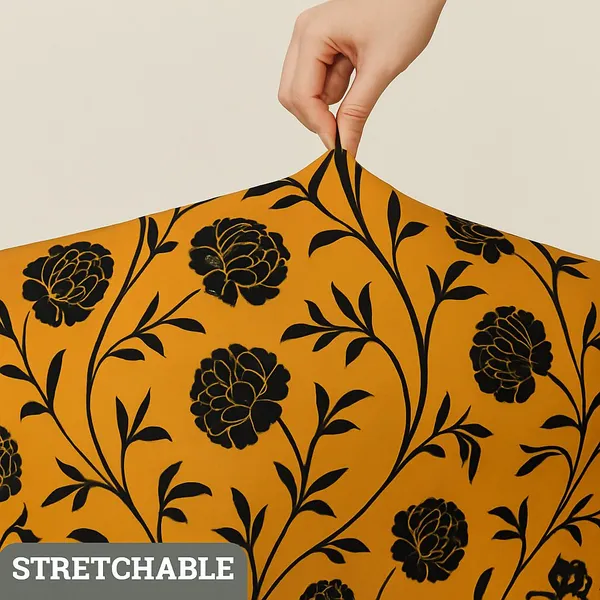 Gifts_Island_Polyester_1_Seater_Chair_Floral_Cover_(Pack_Of_2_Gold_Black_Floral_Stretchable_Ottoman_Cover_For_Square_Footrest,Puffy)