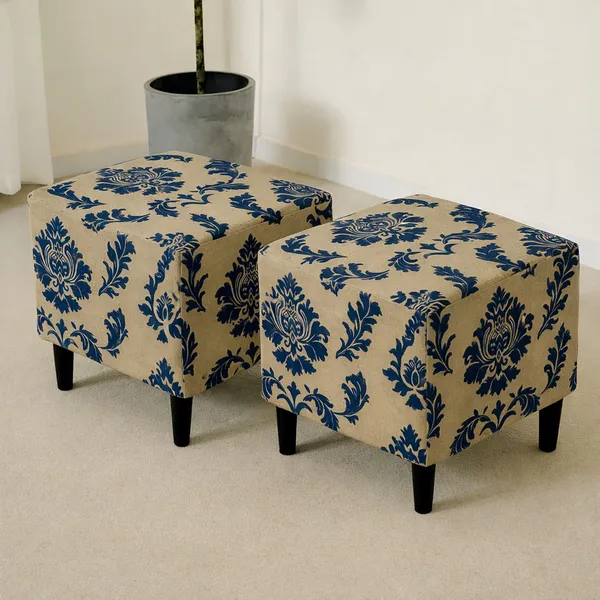 Gifts_Island_Polyester_1_Seater_Chair_Damask_Cover_(Pack_Of_2_Beige_Damask_Stretchable_Ottoman_Cover_For_Square_Footrest,Puffy)
