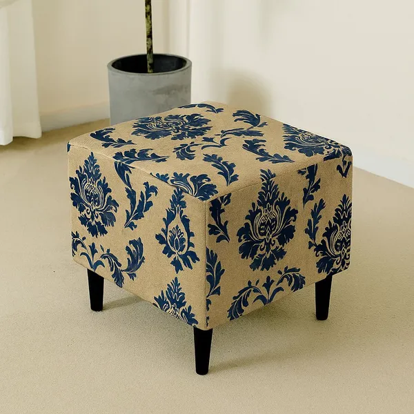 Gifts_Island_Polyester_1_Seater_Chair_Damask_Cover_(Pack_Of_2_Beige_Damask_Stretchable_Ottoman_Cover_For_Square_Footrest,Puffy)