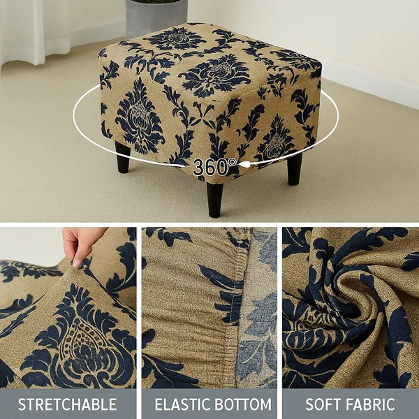 Gifts_Island_Polyester_1_Seater_Chair_Damask_Cover_(Pack_Of_2_Beige_Damask_Stretchable_Ottoman_Cover_For_Square_Footrest,Puffy)