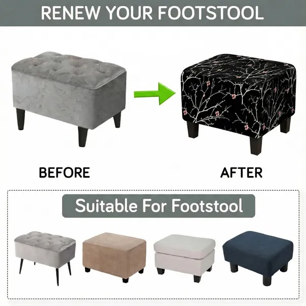 Gifts_Island_Polyester_1_Seater_Chair_Floral_Cover_(Pack_Of_2_Black_Stem_Stretchable_Ottoman_Cover_For_Square_Footrest,Puffy)