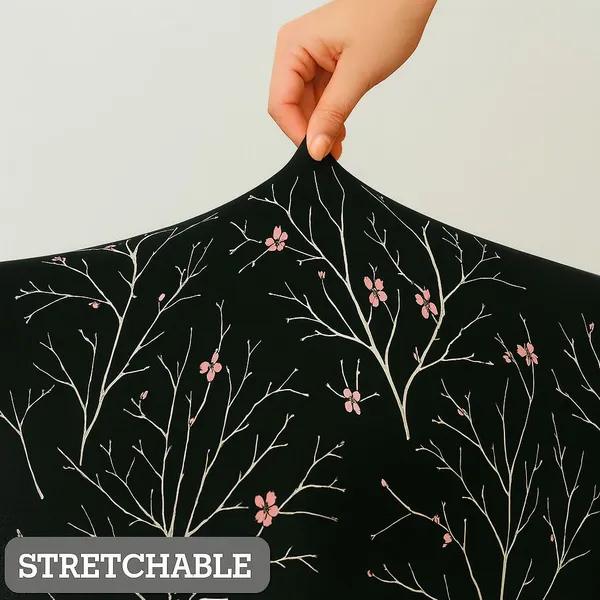 Gifts_Island_Polyester_1_Seater_Chair_Floral_Cover_(Pack_Of_2_Black_Stem_Stretchable_Ottoman_Cover_For_Square_Footrest,Puffy)