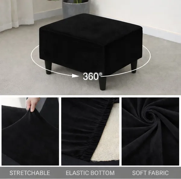 Gifts_Island_Velvet_1_Seater_Chair_Plain_Cover_(Pack_Of_2_Black_Velvet_Stretchable_Ottoman_Cover_For_Square_Footrest,Puffy)