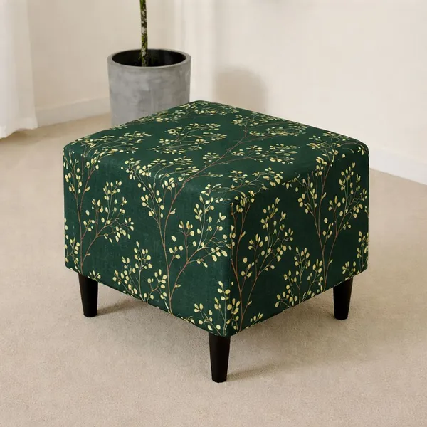 Gifts_Island_Polyester_1_Seater_Chair_Floral_Cover_(Pack_Of_2_Green_Stem_Stretchable_Ottoman_Cover_For_Square_Footrest,Puffy)