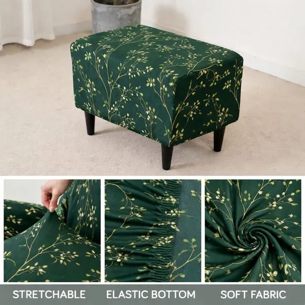 Gifts_Island_Polyester_1_Seater_Chair_Floral_Cover_(Pack_Of_2_Green_Stem_Stretchable_Ottoman_Cover_For_Square_Footrest,Puffy)