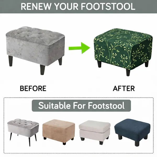 Gifts_Island_Polyester_1_Seater_Chair_Floral_Cover_(Pack_Of_2_Green_Stem_Stretchable_Ottoman_Cover_For_Square_Footrest,Puffy)
