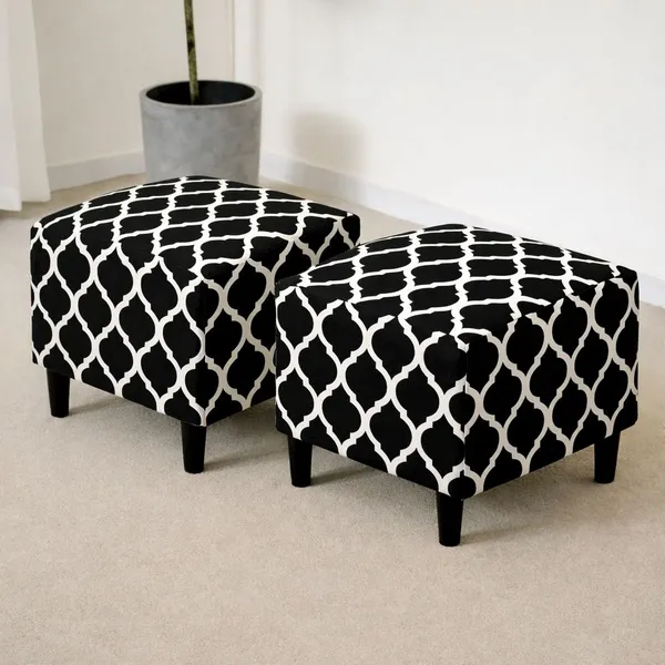 Gifts_Island_Polyester_1_Seater_Chair_Geometric_Cover_(Pack_Of_2_Black_Diamond_Stretchable_Ottoman_Cover_For_Square_Footrest,Puffy)