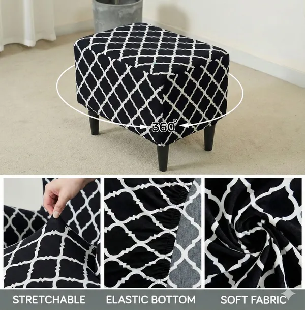 Gifts_Island_Polyester_1_Seater_Chair_Geometric_Cover_(Pack_Of_2_Black_Diamond_Stretchable_Ottoman_Cover_For_Square_Footrest,Puffy)