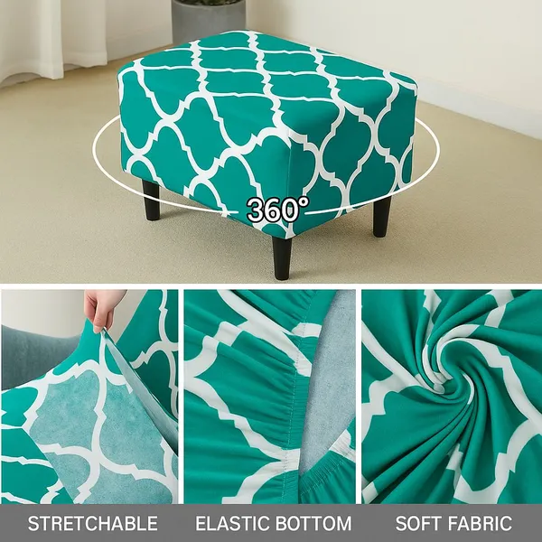 Gifts_Island_Polyester_1_Seater_Chair_Geometric_Cover_(Pack_Of_2_Teal_Diamond_Stretchable_Ottoman_Cover_For_Square_Footrest,Puffy)