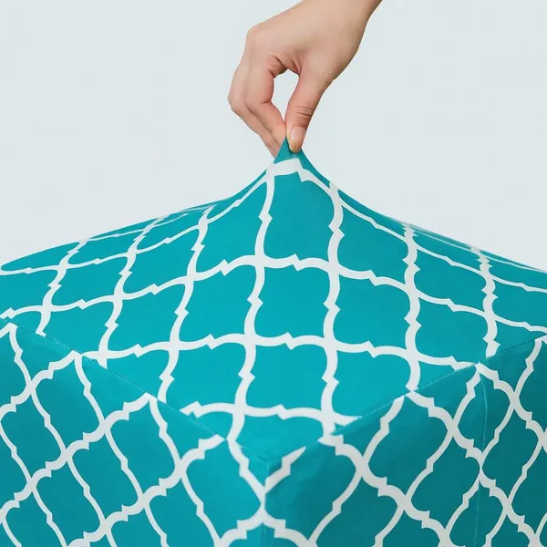 Gifts_Island_Polyester_1_Seater_Chair_Geometric_Cover_(Pack_Of_2_Teal_Diamond_Stretchable_Ottoman_Cover_For_Square_Footrest,Puffy)