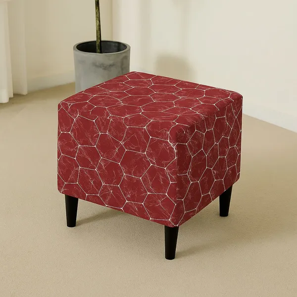 Gifts_Island_Polyester_1_Seater_Chair_Geometric_Cover_(Pack_Of_2_Maroon_Marble_Stretchable_Ottoman_Cover_For_Square_Footrest,Puffy)
