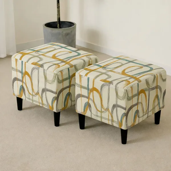 Gifts_Island_Polyester_1_Seater_Chair_Abstract_Cover_(Pack_Of_2_Beige_Art_Stretchable_Ottoman_Cover_For_Square_Footrest,Puffy)