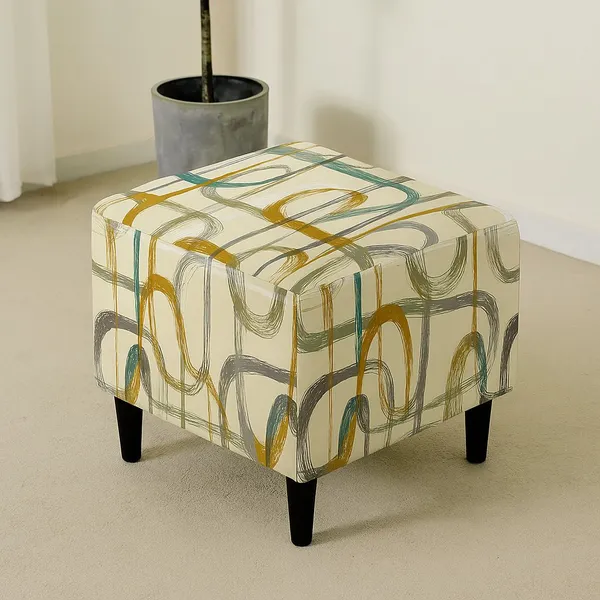 Gifts_Island_Polyester_1_Seater_Chair_Abstract_Cover_(Pack_Of_2_Beige_Art_Stretchable_Ottoman_Cover_For_Square_Footrest,Puffy)