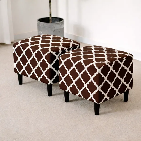 Gifts_Island_Polyester_1_Seater_Chair_Geometric_Cover_(Pack_Of_2_Brown_Diamond_Stretchable_Ottoman_Cover_For_Square_Footrest,Puffy)