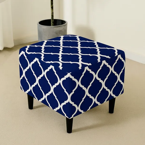 Gifts_Island_Polyester_1_Seater_Chair_Geometric_Cover_(Pack_Of_2_Navy_Diamond_Stretchable_Ottoman_Cover_For_Square_Footrest,Puffy)