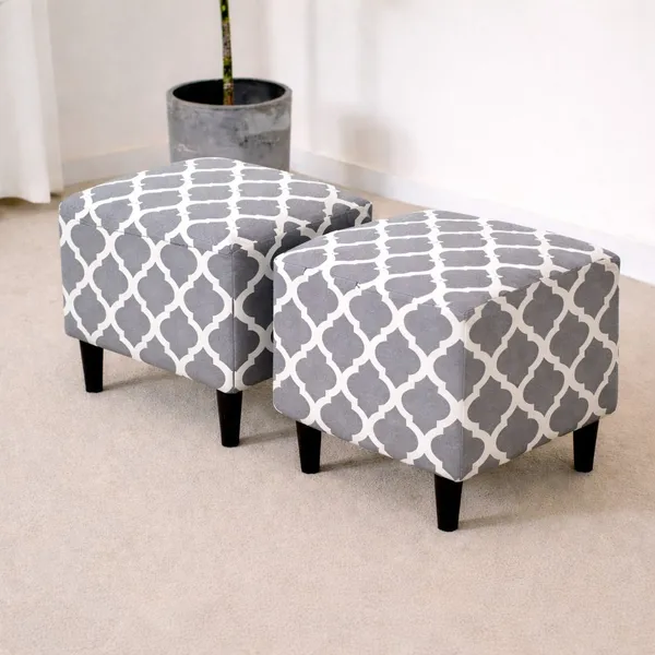 Gifts_Island_Polyester_1_Seater_Chair_Geometric_Cover_(Pack_Of_2_Grey_Diamond_Stretchable_Ottoman_Cover_For_Square_Footrest,Puffy)