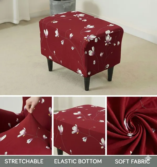 Gifts_Island_Polyester_1_Seater_Chair_Floral_Cover_(Pack_Of_2_Maroon_Floral_Stretchable_Ottoman_Cover_For_Square_Footrest,Puffy)