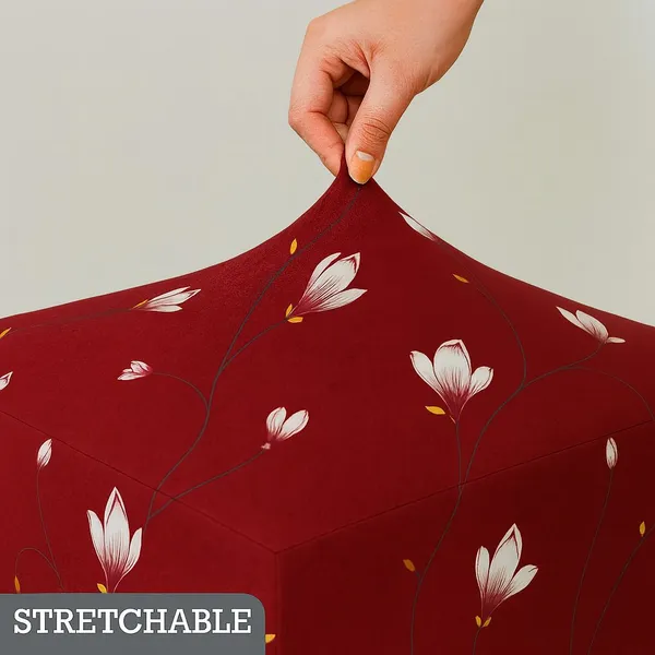 Gifts_Island_Polyester_1_Seater_Chair_Floral_Cover_(Pack_Of_2_Maroon_Floral_Stretchable_Ottoman_Cover_For_Square_Footrest,Puffy)