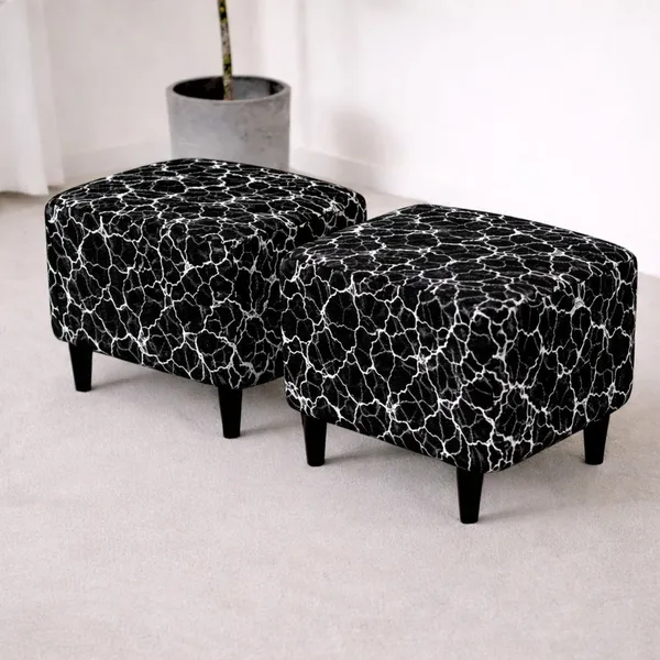 Gifts_Island_Polyester_1_Seater_Chair_Geometric_Cover_(Pack_Of_2_Black_Marble_Stretchable_Ottoman_Cover_For_Square_Footrest,Puffy)