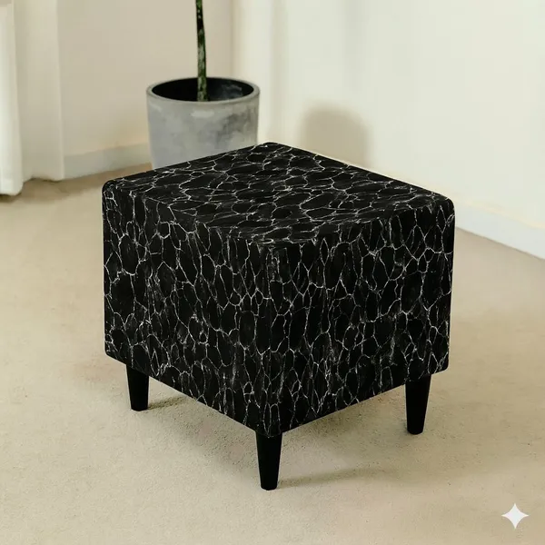 Gifts_Island_Polyester_1_Seater_Chair_Geometric_Cover_(Pack_Of_2_Black_Marble_Stretchable_Ottoman_Cover_For_Square_Footrest,Puffy)