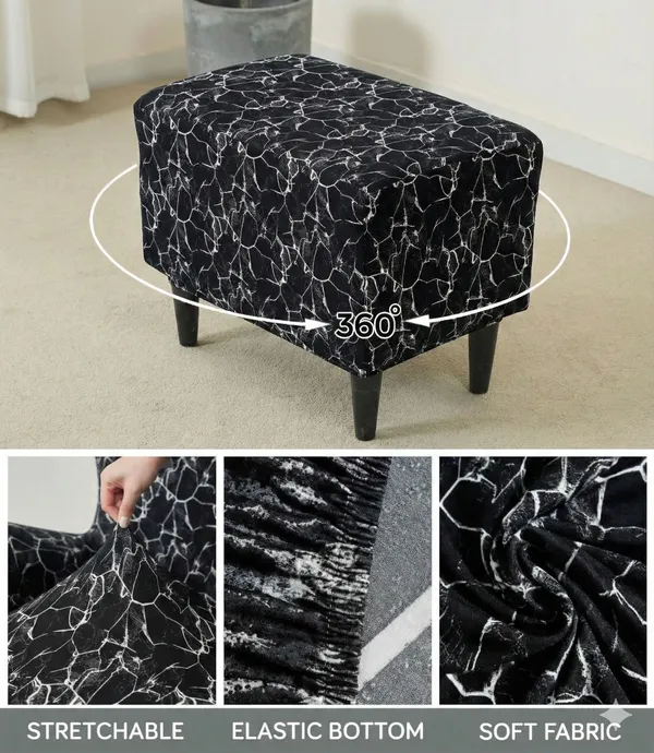Gifts_Island_Polyester_1_Seater_Chair_Geometric_Cover_(Pack_Of_2_Black_Marble_Stretchable_Ottoman_Cover_For_Square_Footrest,Puffy)