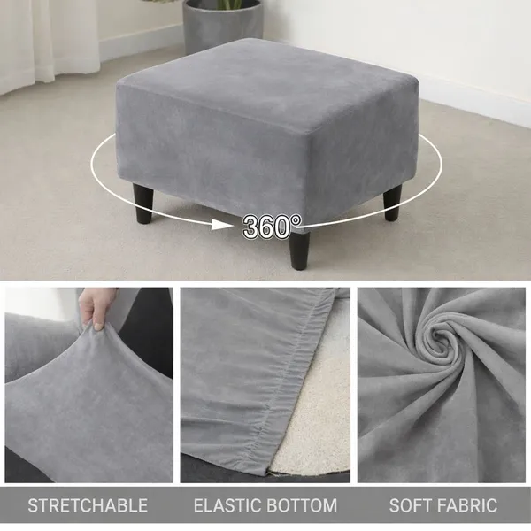 Gifts_Island_Velvet_1_Seater_Chair_Plain_Cover_(Pack_Of_2_Grey_Velvet_Stretchable_Ottoman_Cover_For_Square_Footrest,Puffy)