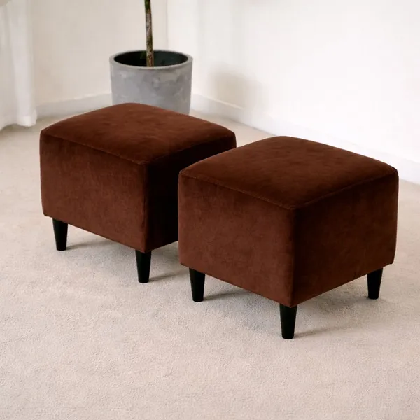 Gifts_Island_Velvet_1_Seater_Chair_Plain_Cover_(Pack_Of_2_Brown_Velvet_Stretchable_Ottoman_Cover_For_Square_Footrest,Puffy)