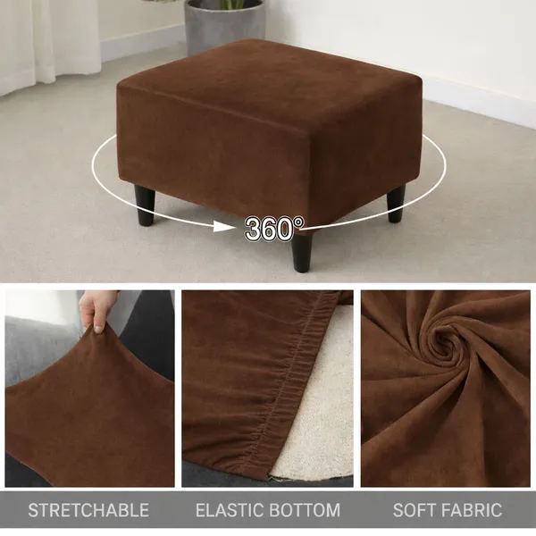Gifts_Island_Velvet_1_Seater_Chair_Plain_Cover_(Pack_Of_2_Brown_Velvet_Stretchable_Ottoman_Cover_For_Square_Footrest,Puffy)