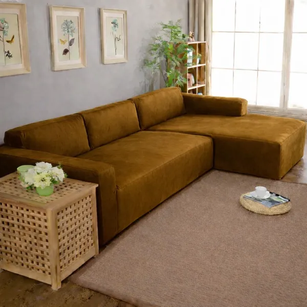 Gifts_Island_Velvet_3+3_Seater_L-Shape_Sofa_Plain_Cover_(Pack_Of_2_Gold_Velvet)