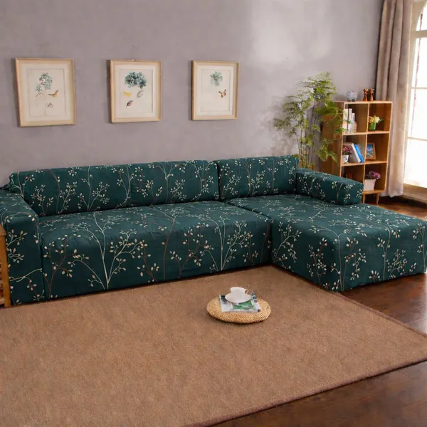 Gifts_Island_Polyester_3+3_Seater_L-Shape_Sofa_Floral_Cover_(Pack_Of_2_Green_Stem)