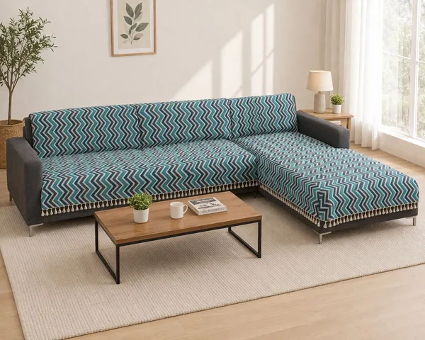 Gifts_Island_Velvet_3+3_Seater_L-Shape_Sofa_Striped_Cover_(Pack_Of_2_Blue_Wave)