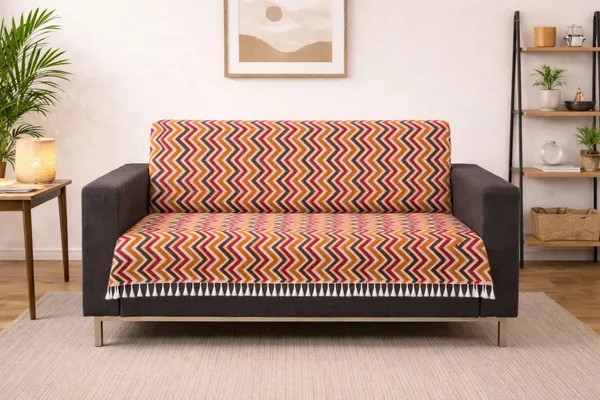 Gifts_Island_Velvet_2_Seater_Sofa_Striped_Cover_(_Maroon_Wave)