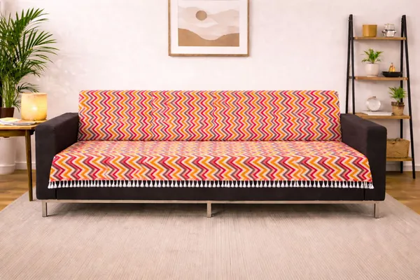 Gifts_Island_Velvet_4_Seater_Sofa_Striped_Cover_(_Maroon_Wave)