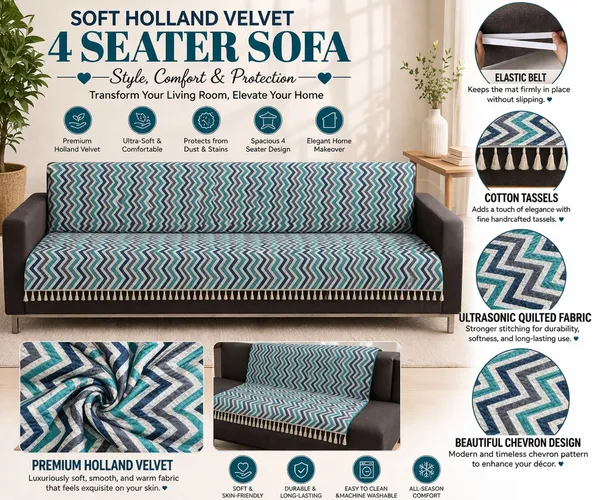 Gifts_Island_Velvet_4_Seater_Sofa_Striped_Cover_(_Blue_Wave)