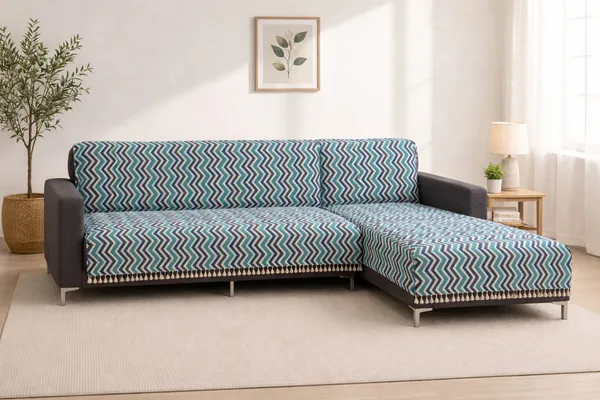 Gifts_Island_Velvet_3+2_Seater_L-Shape_Sofa_Striped_Cover_(Pack_Of_2_Blue_Wave)