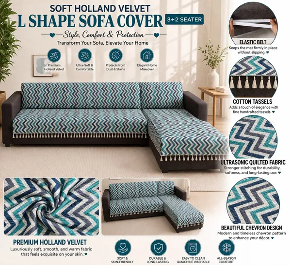 Gifts_Island_Velvet_3+2_Seater_L-Shape_Sofa_Striped_Cover_(Pack_Of_2_Blue_Wave)